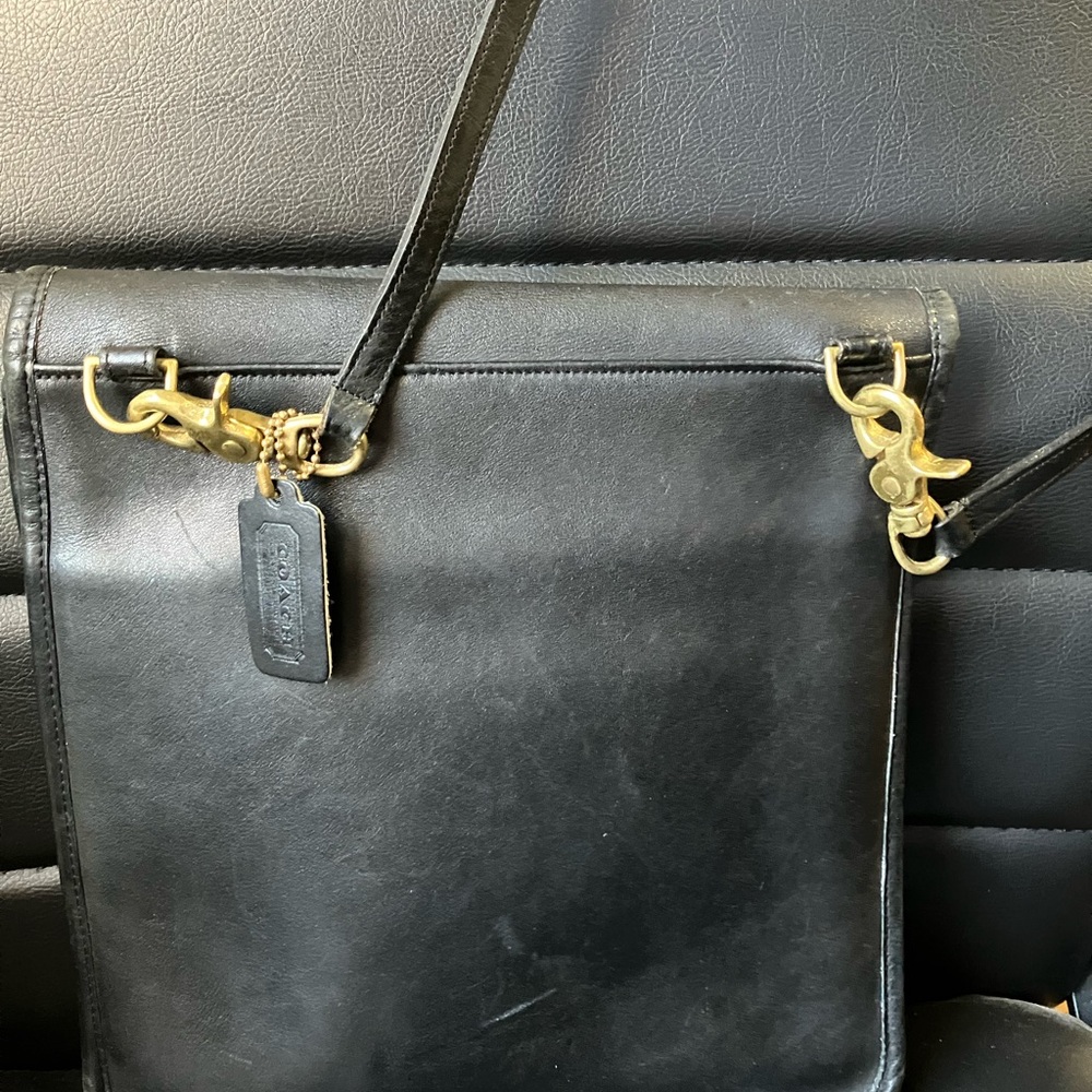 Vintage Coach Slim Pouch 9640 - Black Leather - NYC made late 70s RARE - Picture 4 of 16